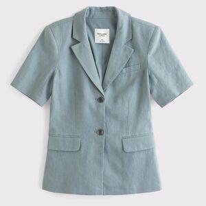Abercrombie & Fitch Short Sleeve Premium Linen Blazer Size L